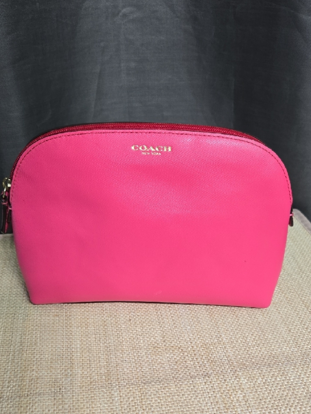 Coach Hot Pink Saffiano Cosmetic Bag - Picture 9 of 9